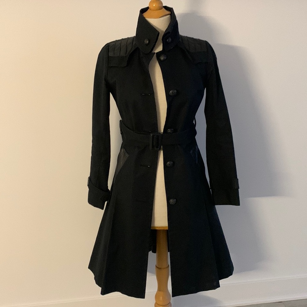 Mackage Black Trench Coat with Belt